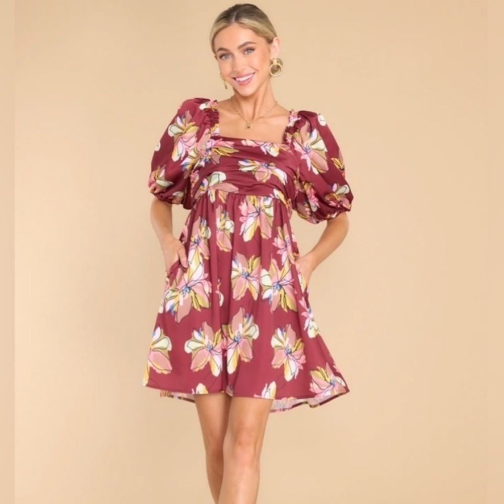 Crosby by Mollie Burch Hunter Puff Sleeve Mini Dress SZ XL NWOT